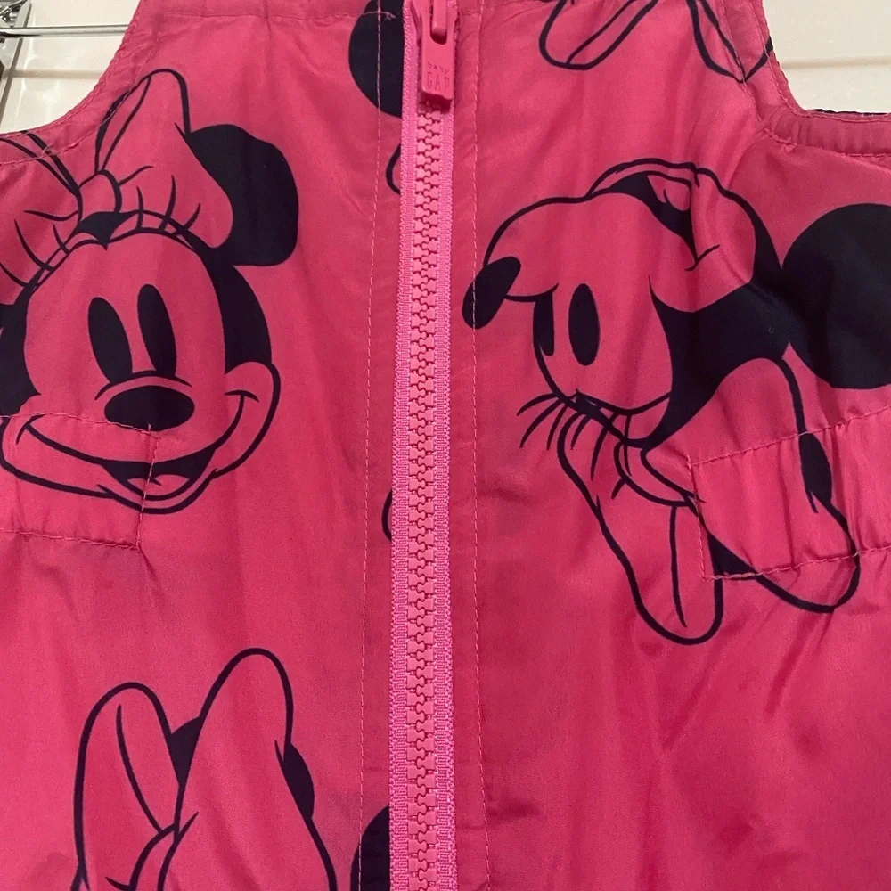 GAP x Disney Toddler Pink Minnie Snow Bib Overalls